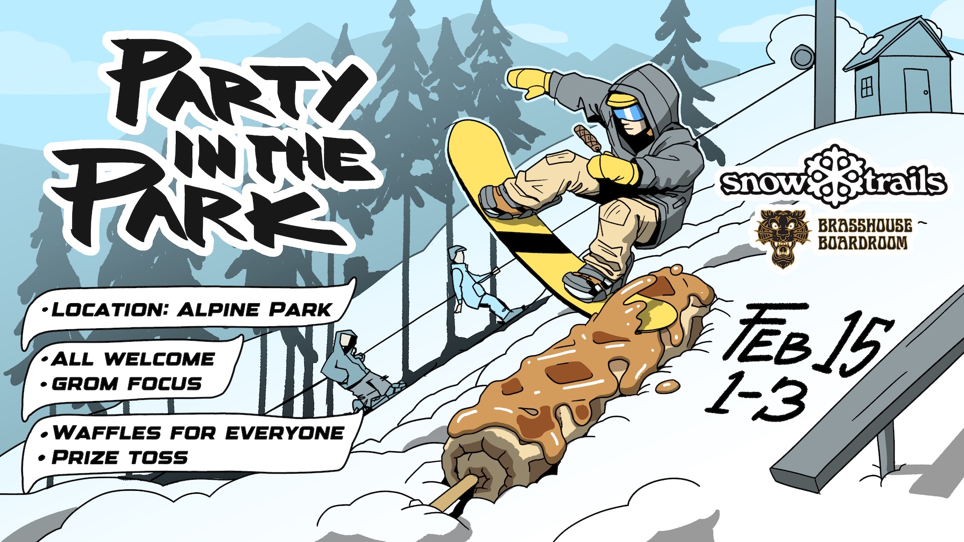 Party-In-The-Park_Alpine-Park_Feb-15th-2026_Snow-Trails-OH Artwork by Orie Rush