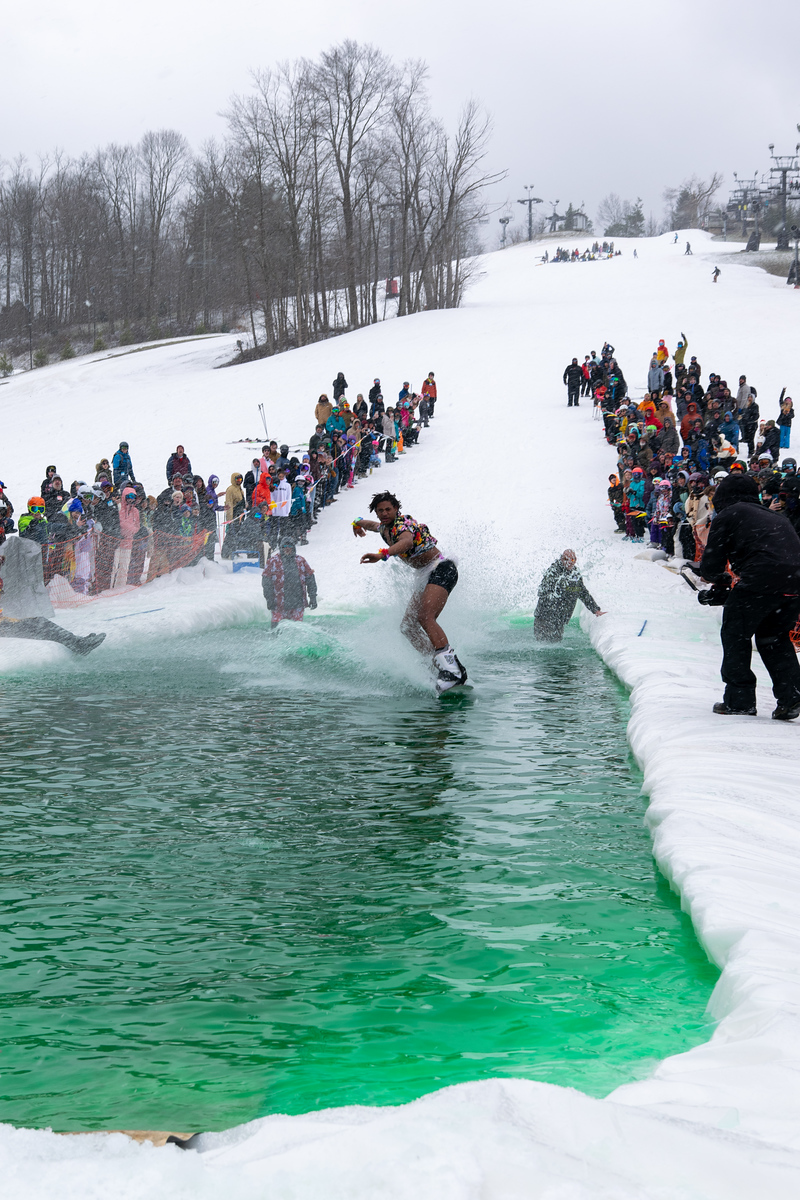 Slush Cup Snowboarder at Snow Trails - Mansfield, Ohio