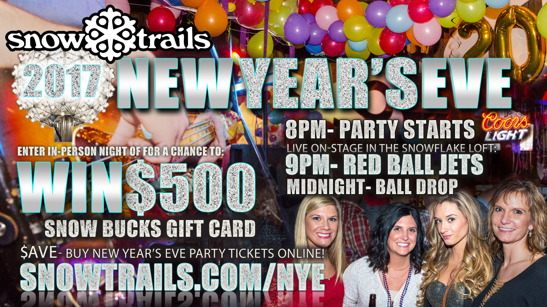 Snow Trails New Years Eve Party Win $500 Snow Bucks Get Tickets Online